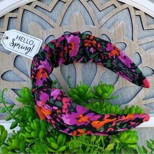 Pink and red floral headband